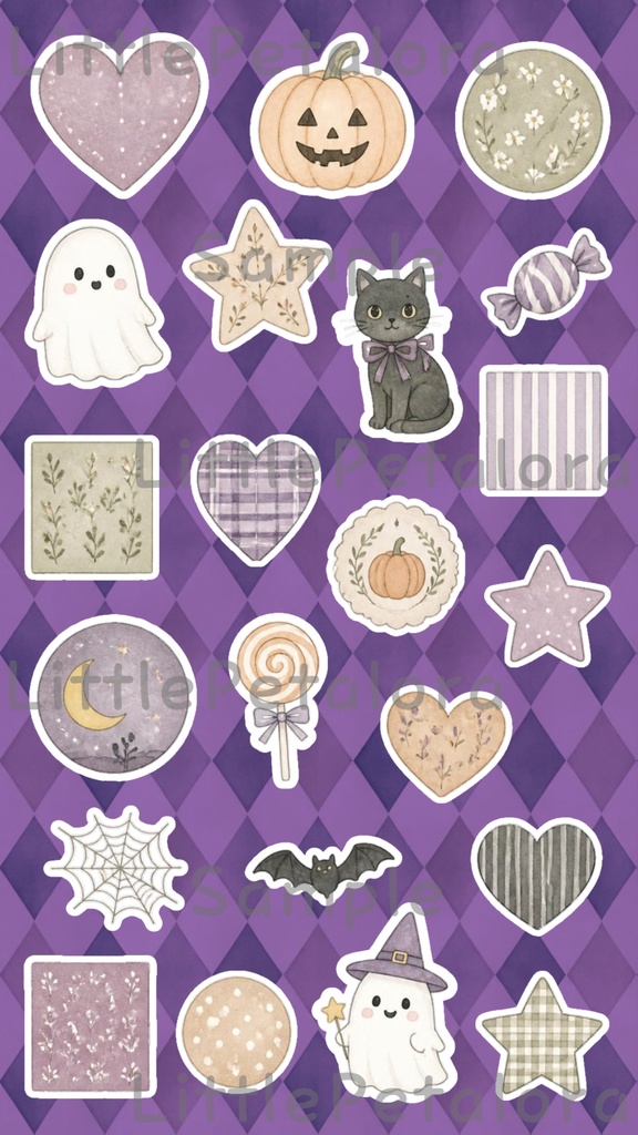デジタルステッカー Halloween - トイプードル|ハロウィン素材 9枚セット