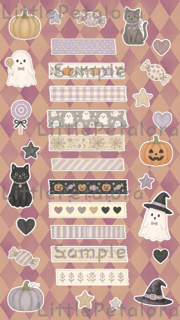 デジタルステッカー Halloween - ポメラニアン|ハロウィン素材 9枚セット
