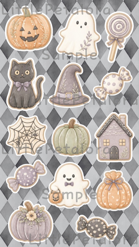 デジタルステッカー Halloween - ミニチュアシュナウザー|ハロウィン素材 9枚セット