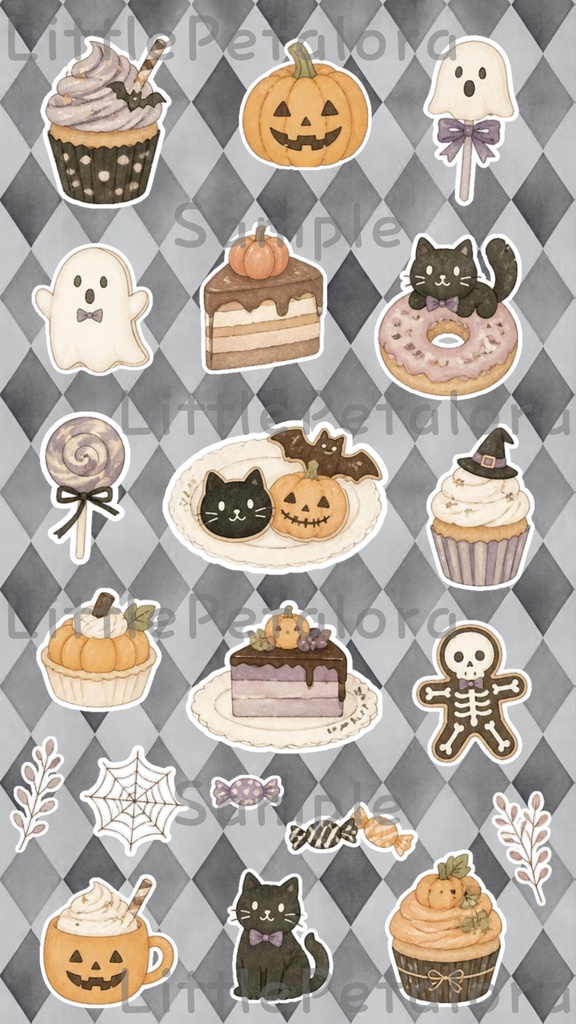 デジタルステッカー Halloween - ミニチュアシュナウザー|ハロウィン素材 9枚セット