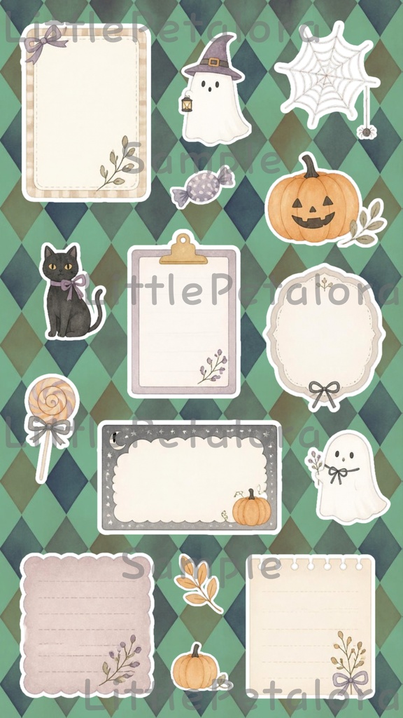 デジタルステッカー Halloween - ゴールデンレトリーバー|ハロウィン素材 9枚セット