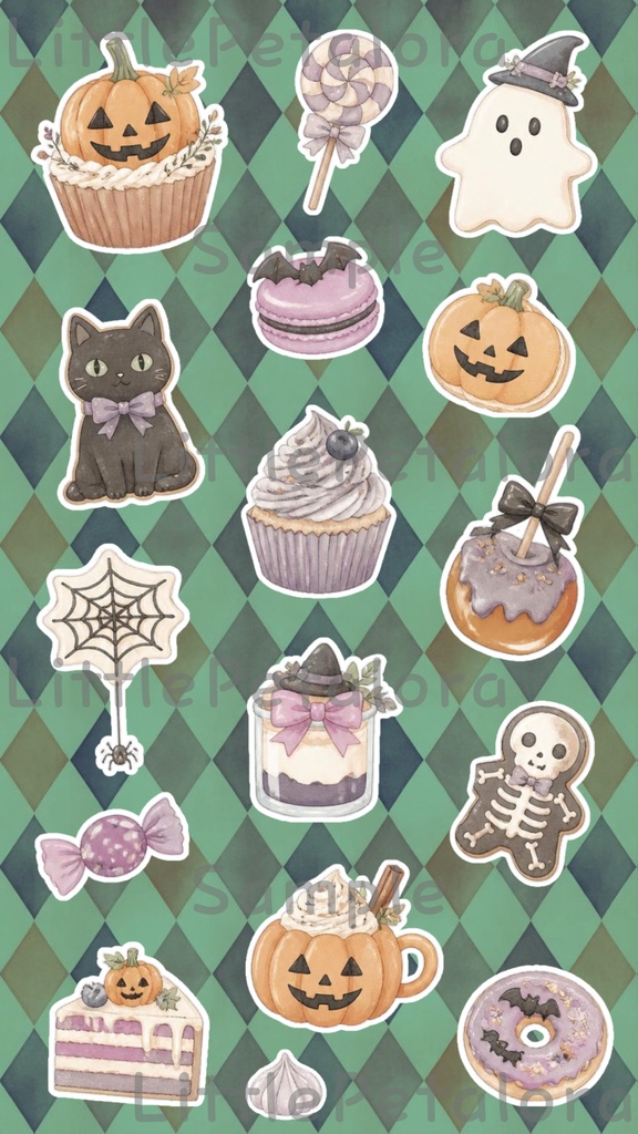 デジタルステッカー Halloween - ゴールデンレトリーバー|ハロウィン素材 9枚セット