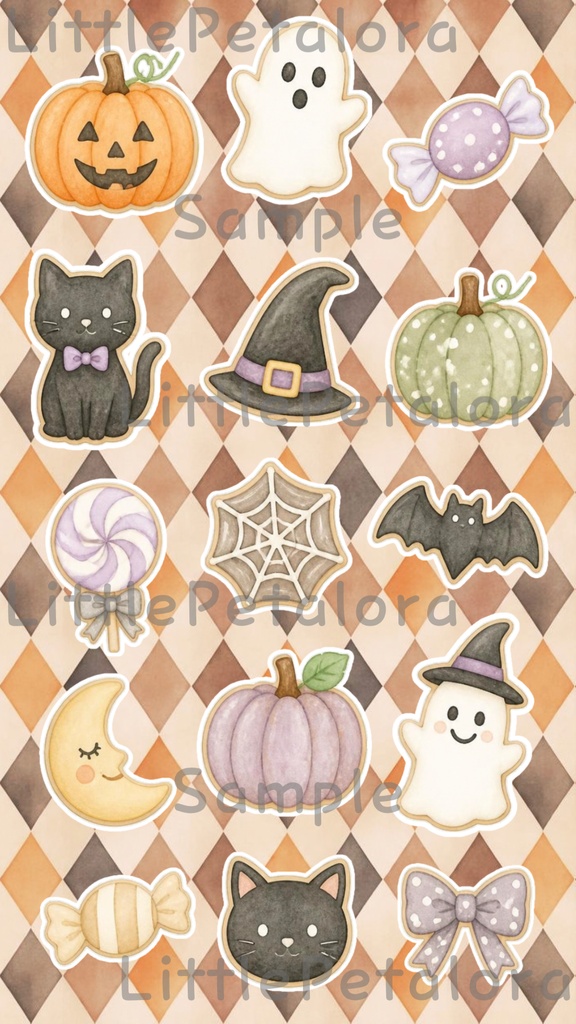 デジタルステッカー Halloween - ボーダー・コリー|ハロウィン素材 9枚セット