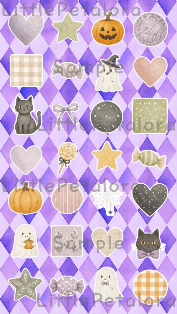 デジタルステッカー Halloween - フレンチブルドッグ|ハロウィン素材 9枚セット
