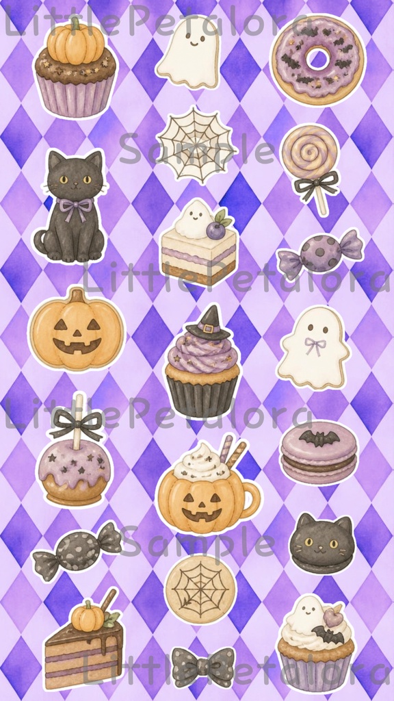 デジタルステッカー Halloween - フレンチブルドッグ|ハロウィン素材 9枚セット