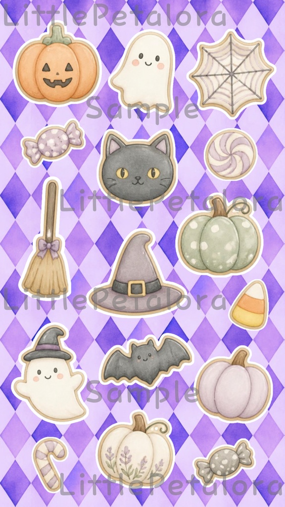 デジタルステッカー Halloween - フレンチブルドッグ|ハロウィン素材 9枚セット