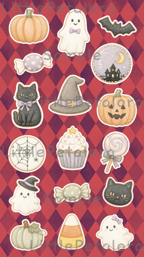 デジタルステッカー Halloween - ヨークシャテリア|ハロウィン素材 9枚セット