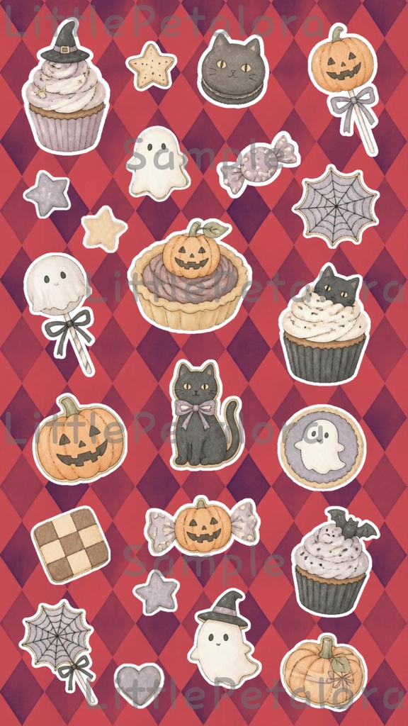 デジタルステッカー Halloween - ヨークシャテリア|ハロウィン素材 9枚セット