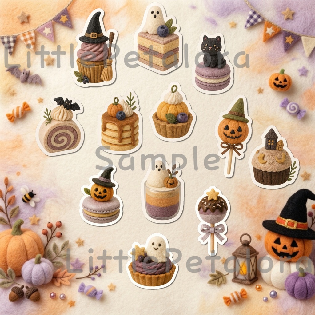 羊毛フェルト風デジタルステッカー Halloween - シマリス|PNG11枚・100枚以上