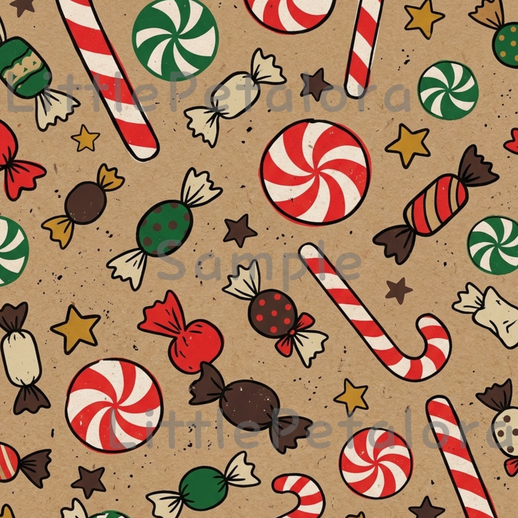 クリスマスデジタルペーパー10種セット1|ラッピングペーパー・ギフト包装・コラージュ素材・A4 PNG