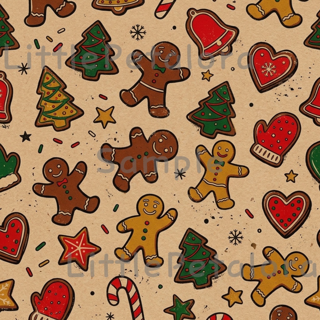クリスマスデジタルペーパー10種セット1|ラッピングペーパー・ギフト包装・コラージュ素材・A4 PNG