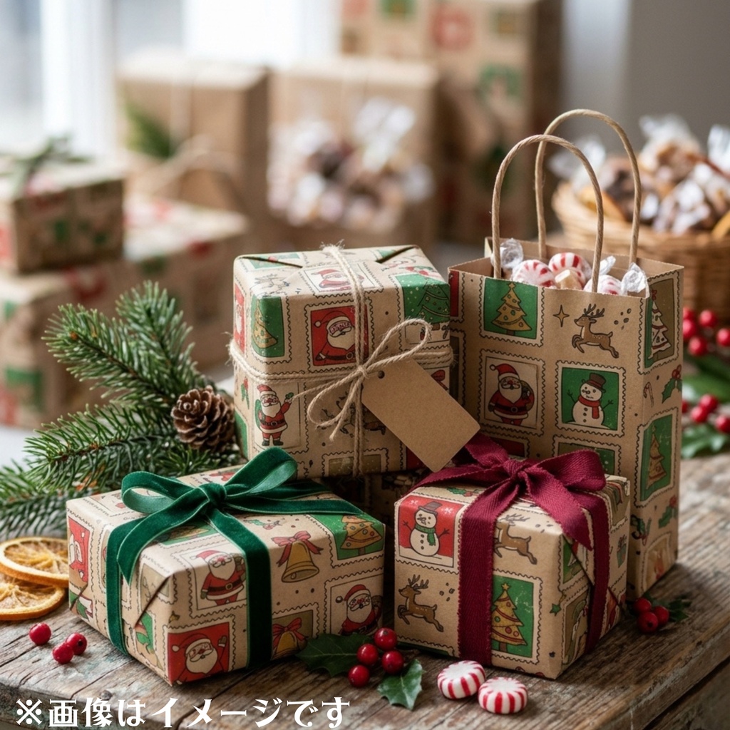 クリスマスデジタルペーパー10種セット1|ラッピングペーパー・ギフト包装・コラージュ素材・A4 PNG