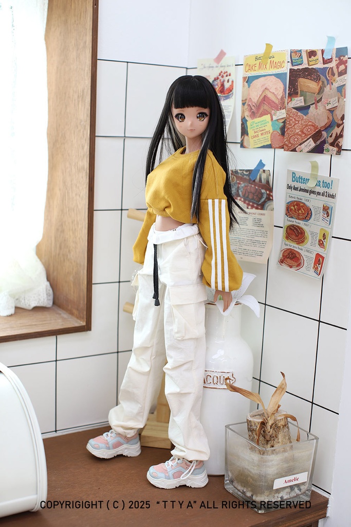 SD13 Girl Smart Doll Crop Balloon Three-Line MTM - Mustard
