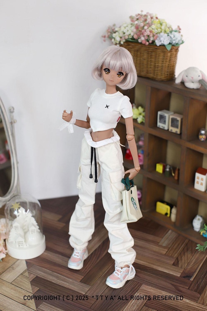 SD13 GIRL Smart Doll Cargo wild jogger pants - White