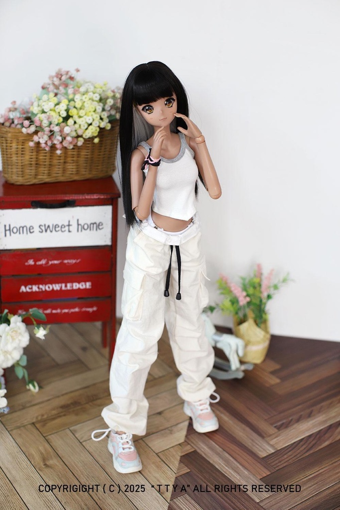 SD13 GIRL Smart Doll Cargo wild jogger pants - White