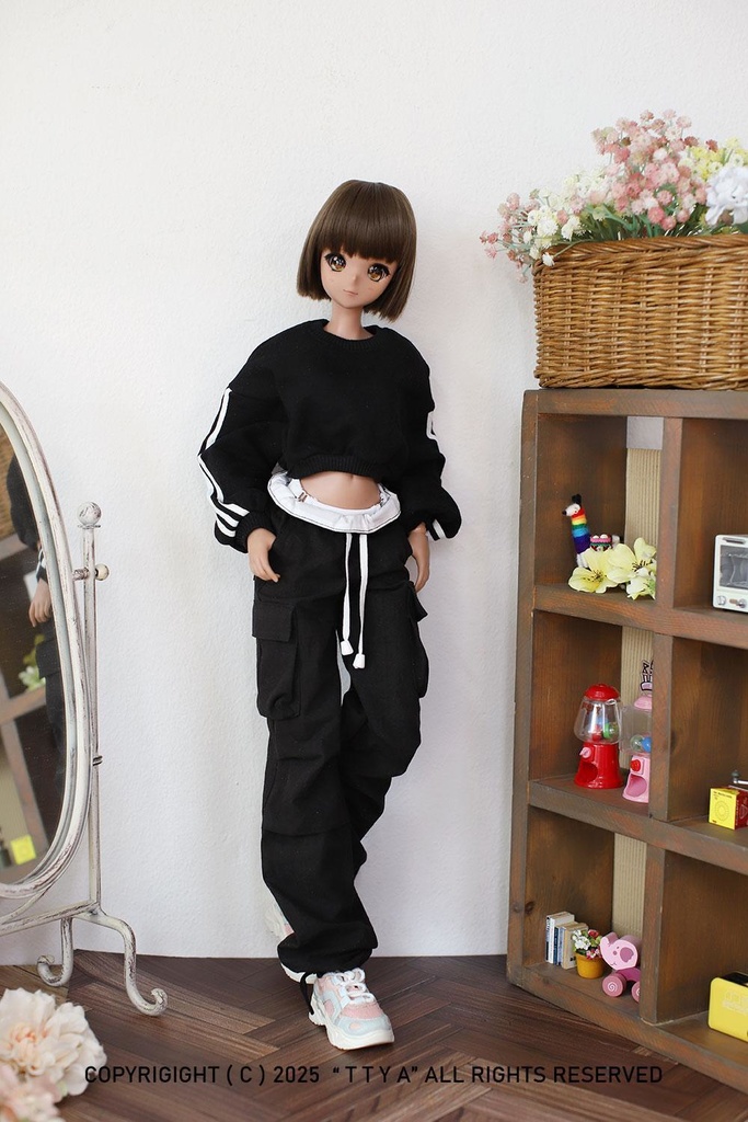 SD13 Girl Smart Doll Crop Balloon Three-Line MTM - Black