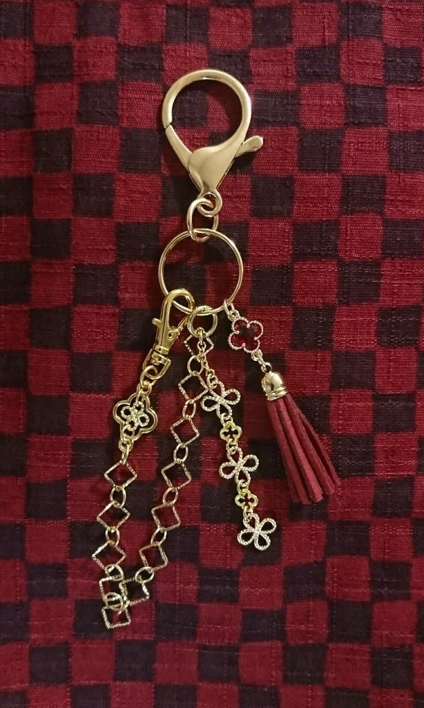 バッグチャーム レッドフラワー