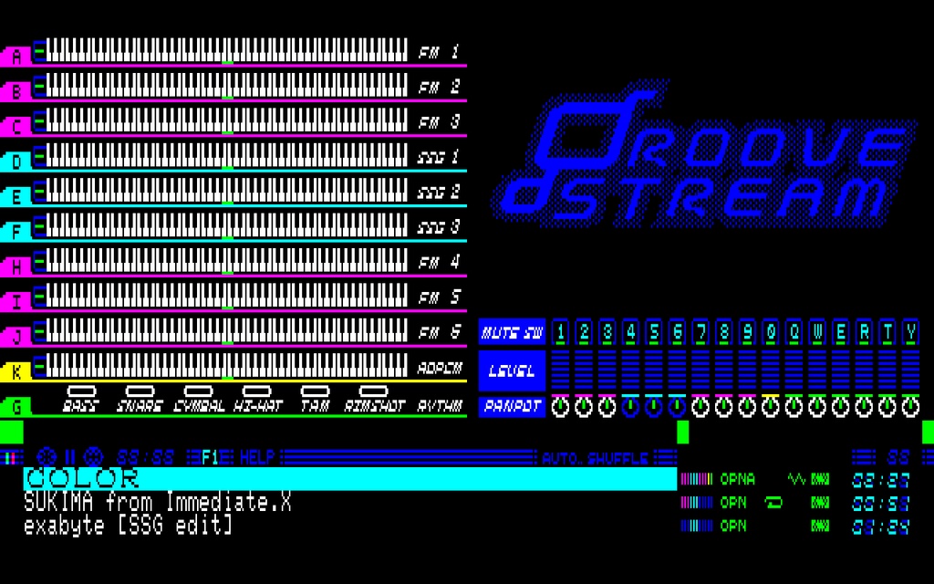 PC-88用 MUCOM88プレイヤー「GrooveStream」