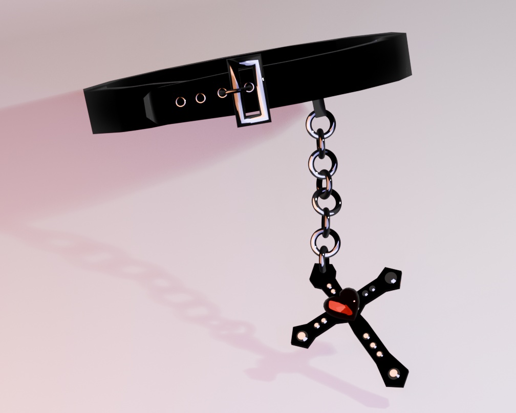 3Dアバター　十字架チョーカー　プレゼントアクセサリー付き　ドーナツピン　 太もも　アクセサリー　サイズ：キプ用