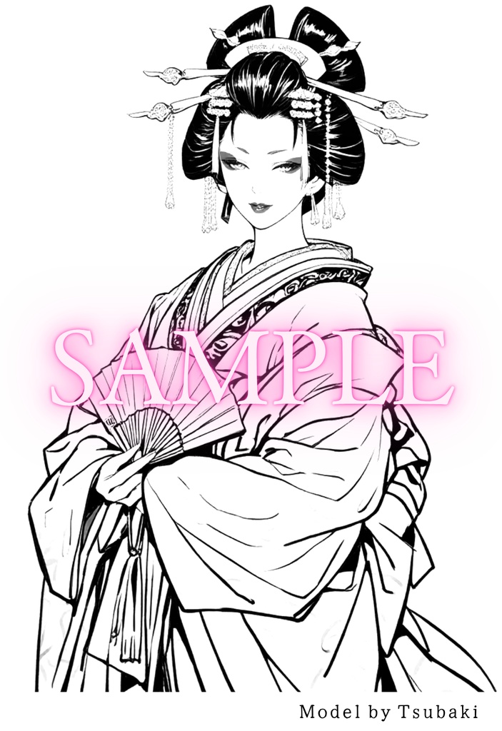 【全年齢版】花魁ぬり絵 1 ( Oiran Coloring Book 1 )