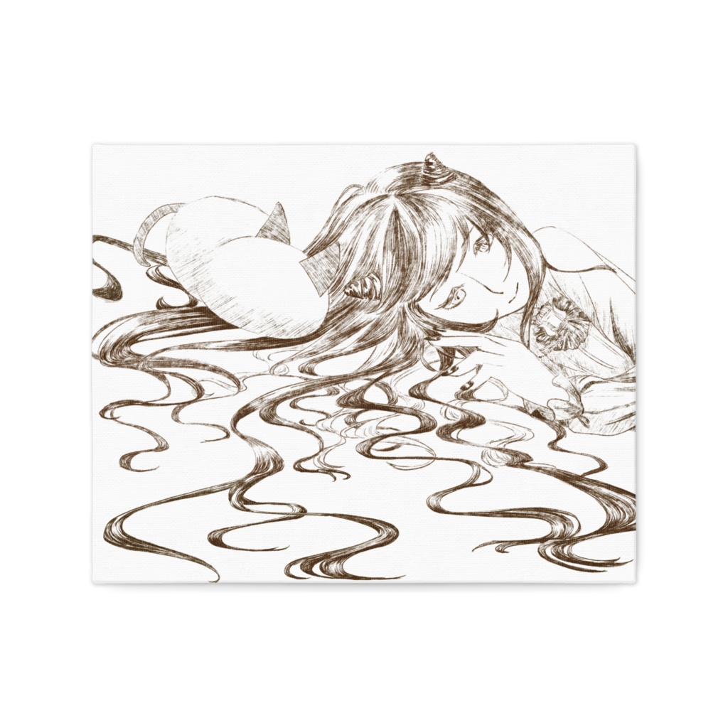 感謝イラスト　鉛筆画風キャンバス