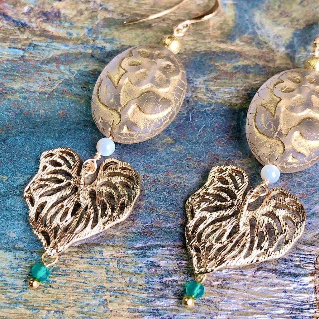 【SALE】フェアリーガラ 金色の葉脈 ピアス/イヤリング