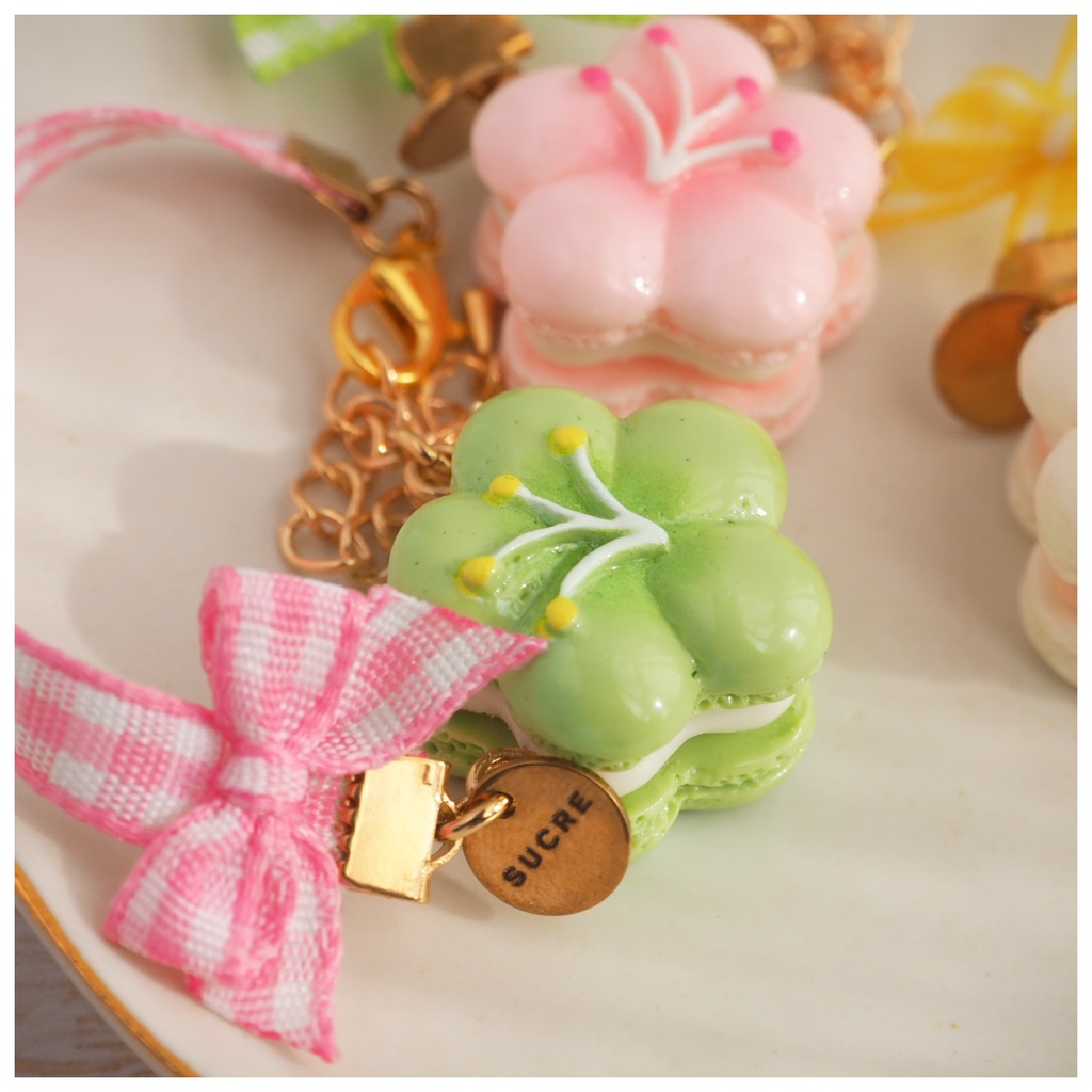 おりぼんポシェット お花マカロン