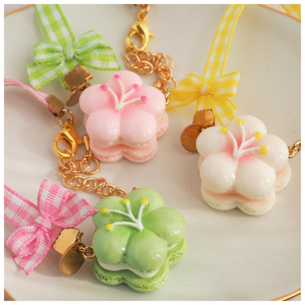 おりぼんポシェット お花マカロン