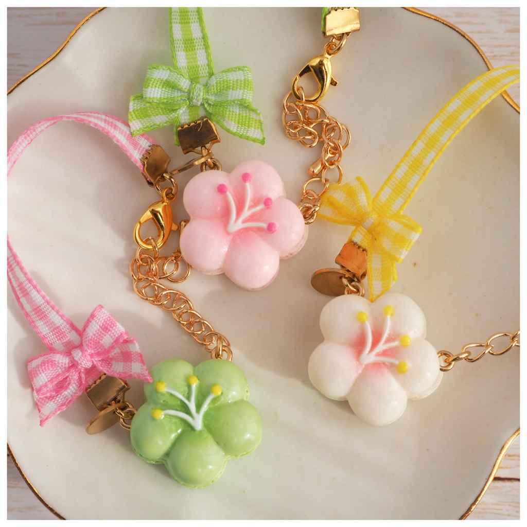 おりぼんポシェット お花マカロン