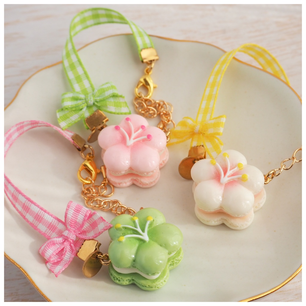 おりぼんポシェット お花マカロン