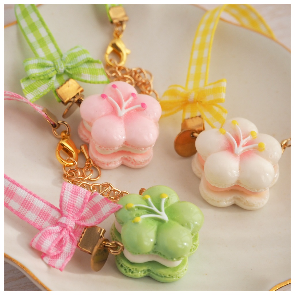 おりぼんポシェット お花マカロン