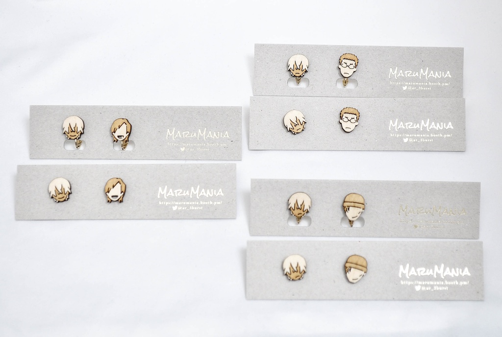 DC 木製ペアピアス・ペアイヤリング