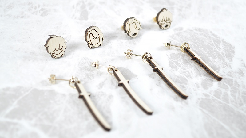 木製耳飾り - 桑名江・松井江・豊前江・篭手切江