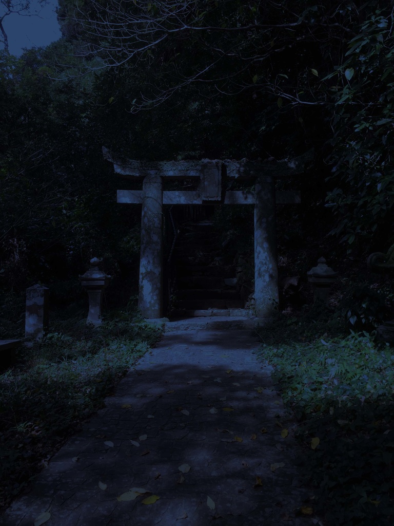 背景フリー素材【3】生い茂る鳥居、石の灯籠、赤い橋、石の鳥居と桜