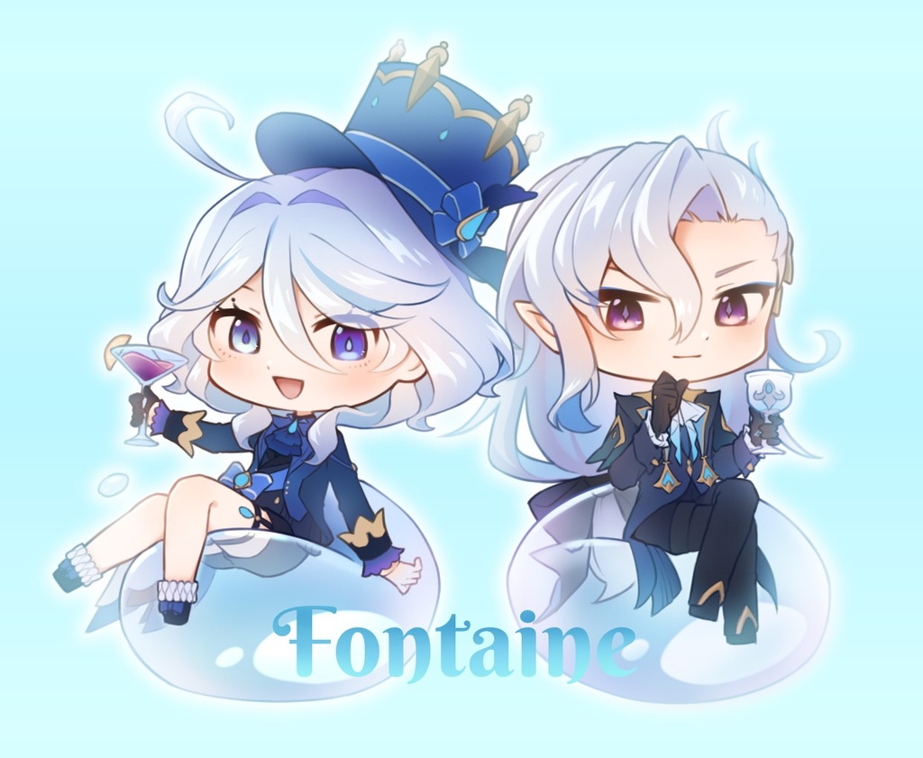 ヌヴィレット&フリーナ　クリアマルチケース