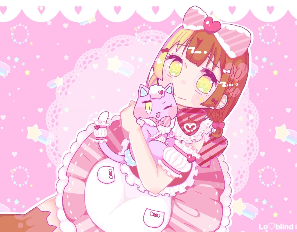 Lo♡blind缶バッジ🕸️ペフねこ🐈