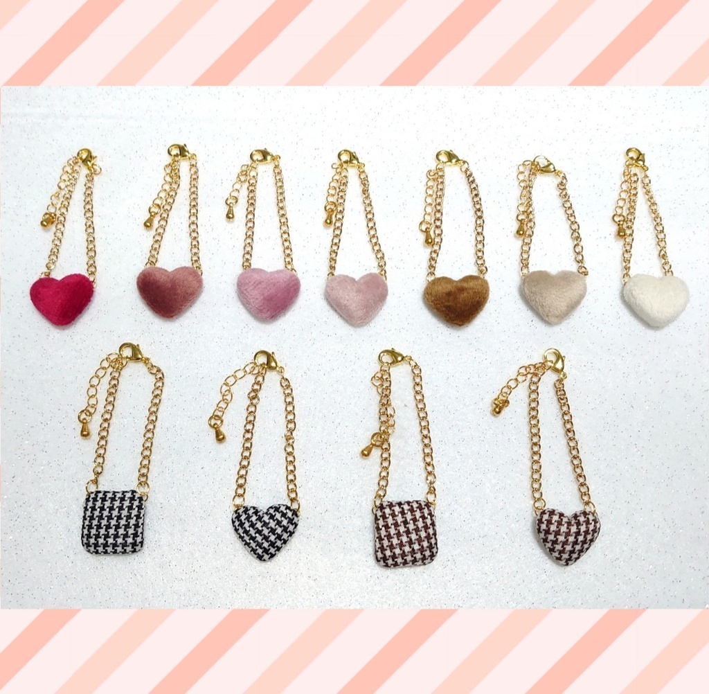 【ベロアハートA】ぬい向け ポシェット