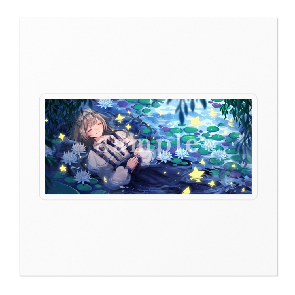 「睡蓮と星降る泉」ステッカー