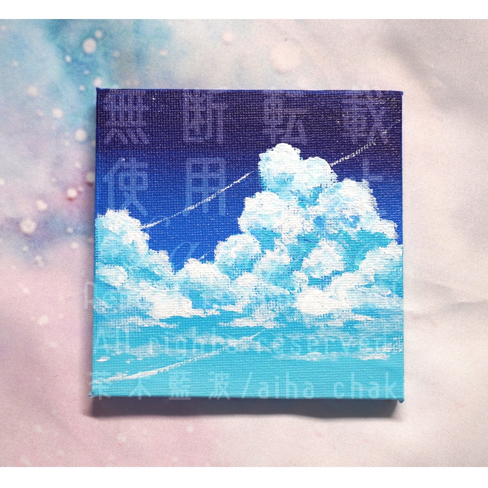 ミニキャンバス原画【青空と入道雲】