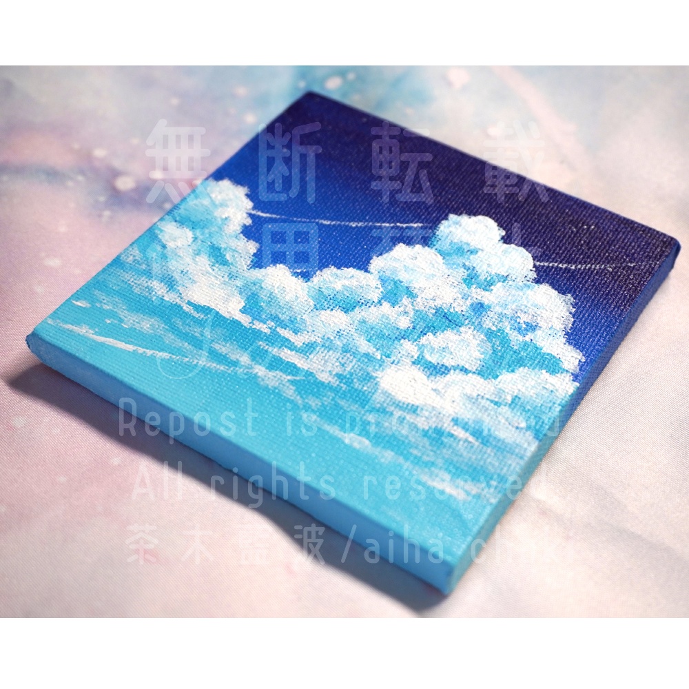 ミニキャンバス原画【青空と入道雲】