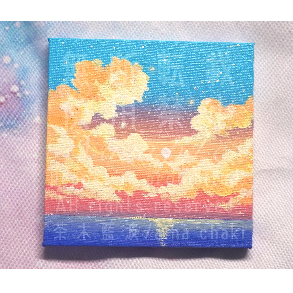 ミニキャンバス原画【夕暮れオレンジ】