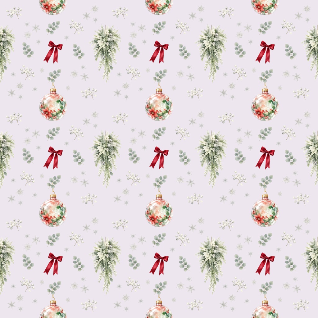 Christmas Ball - B × Digital Paper Pack – 10 sheets (4Pattern)| 水彩画風デジタルペーパー