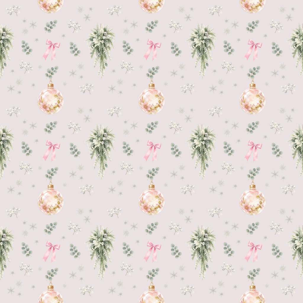 Christmas Ball - B × Digital Paper Pack – 10 sheets (4Pattern)| 水彩画風デジタルペーパー