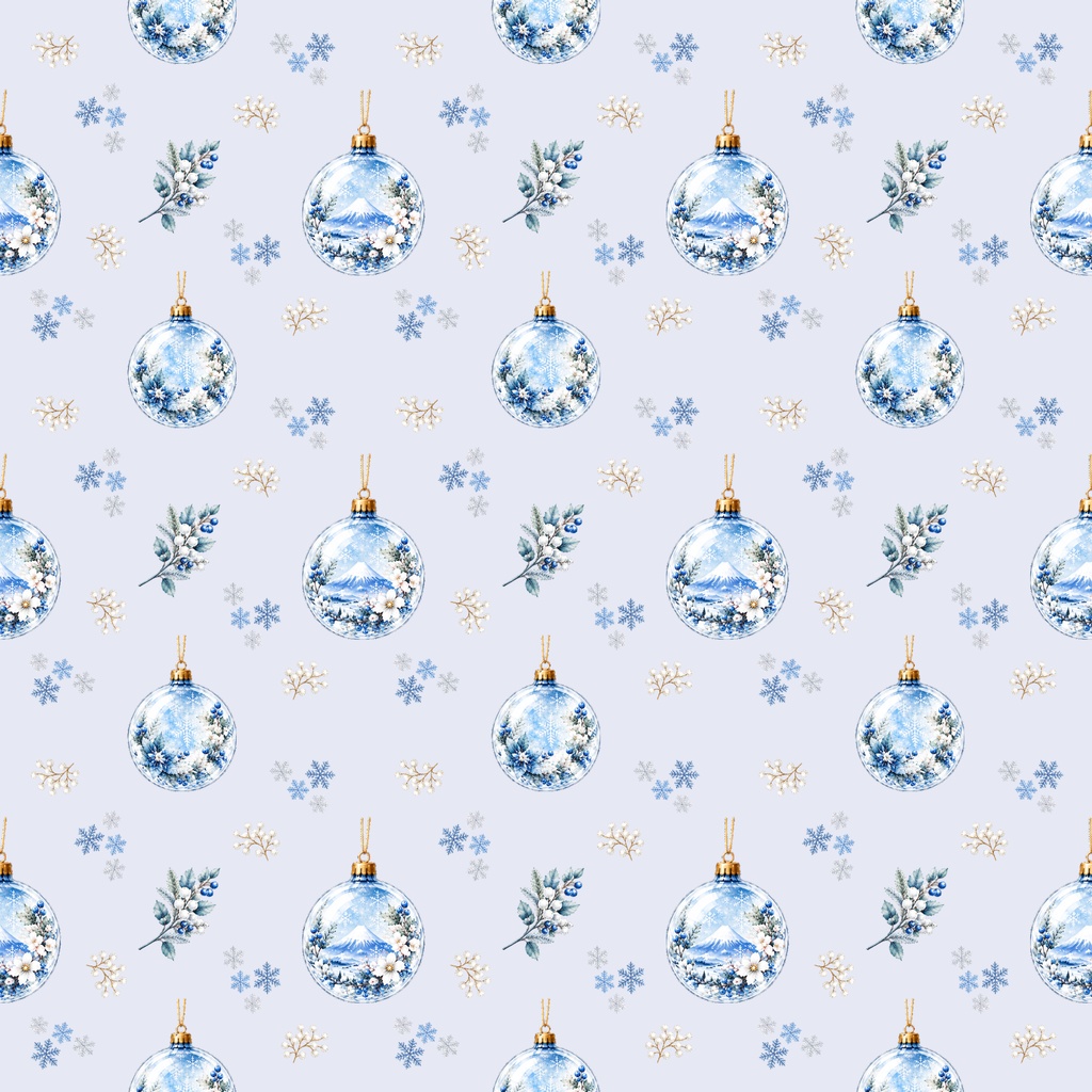 Christmas Ball - B × Digital Paper Pack – 10 sheets (4Pattern)| 水彩画風デジタルペーパー
