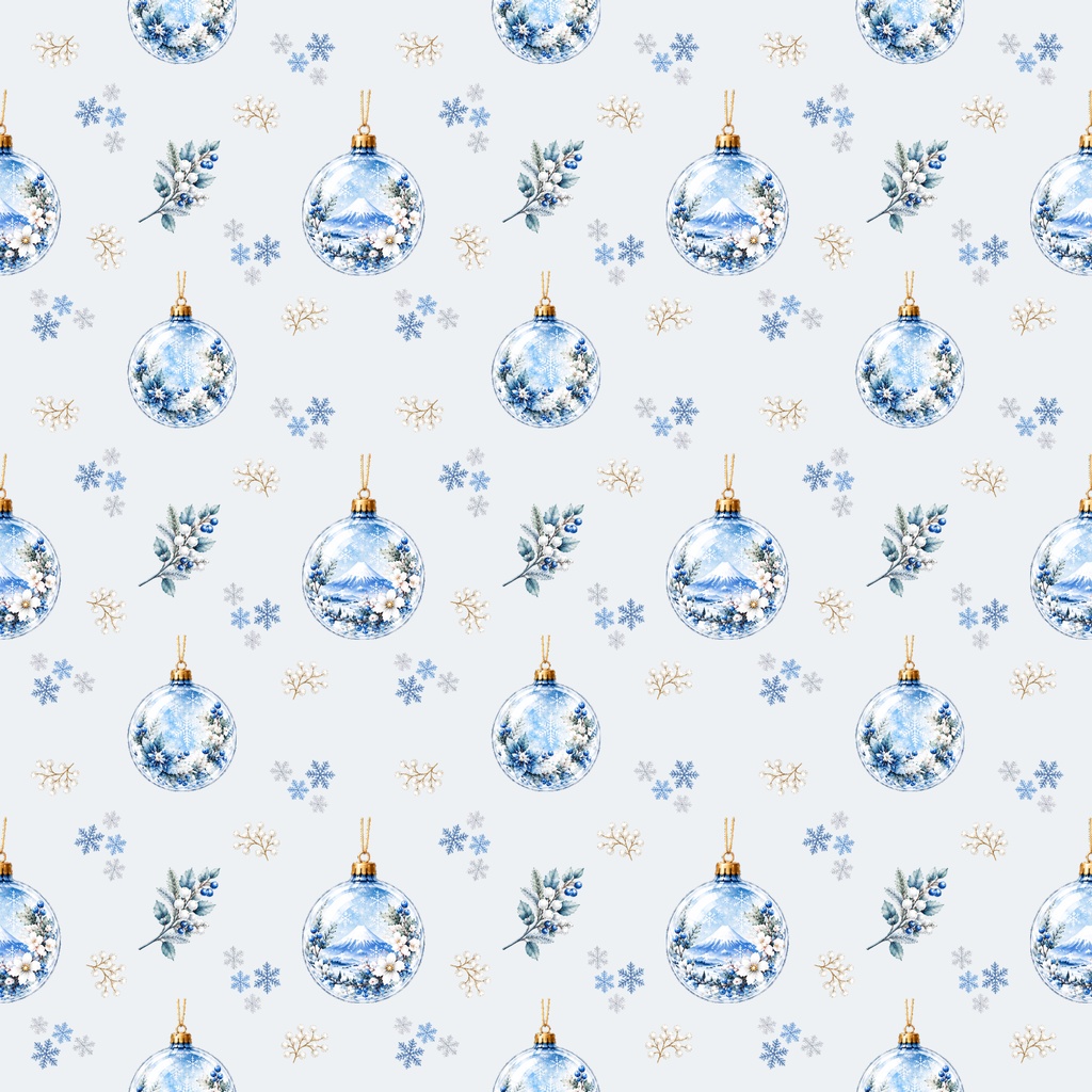 Christmas Ball - B × Digital Paper Pack – 10 sheets (4Pattern)| 水彩画風デジタルペーパー