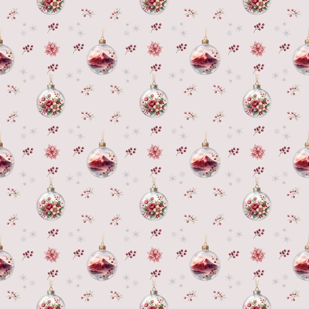 Christmas Ball - B × Digital Paper Pack – 10 sheets (4Pattern)| 水彩画風デジタルペーパー