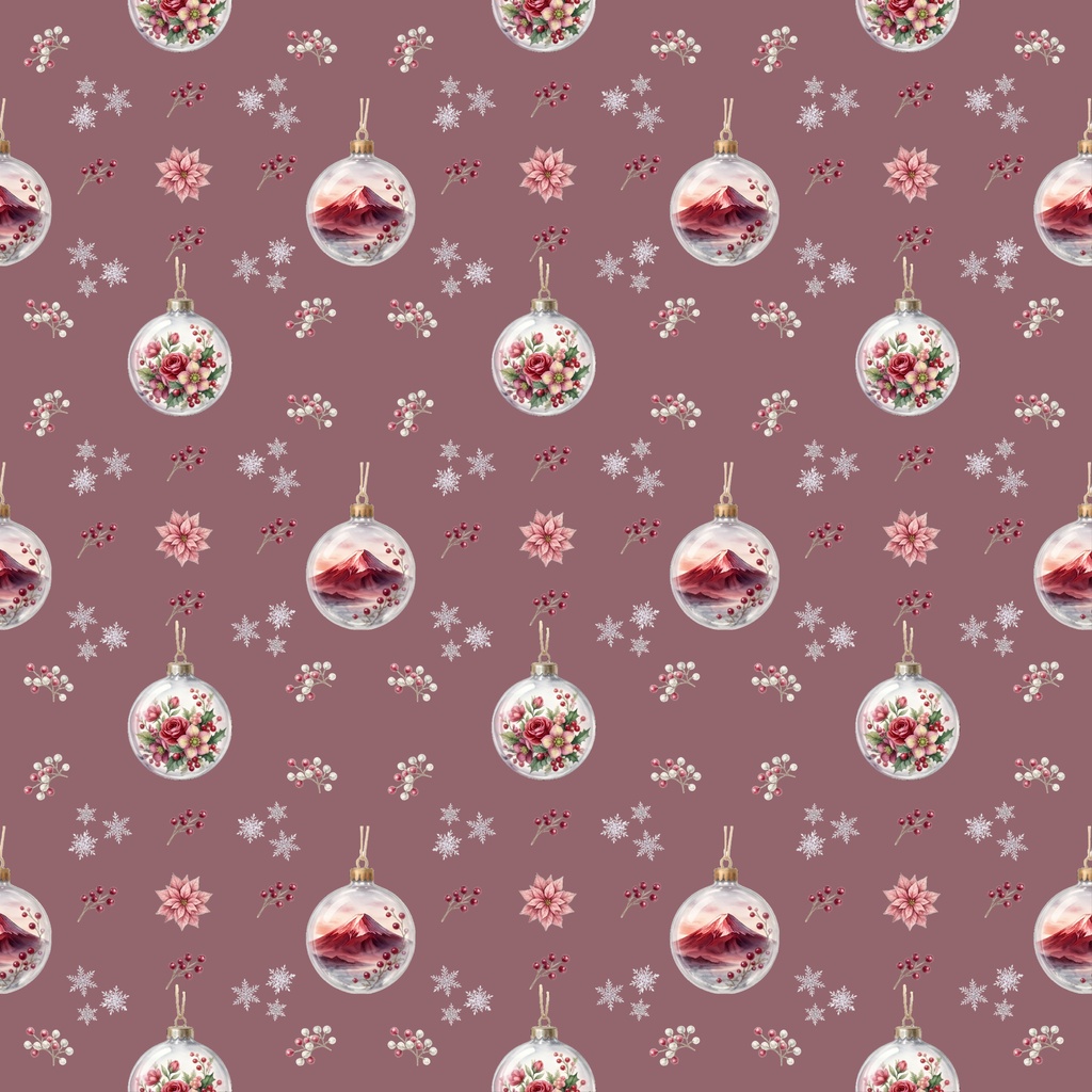 Christmas Ball - B × Digital Paper Pack – 10 sheets (4Pattern)| 水彩画風デジタルペーパー