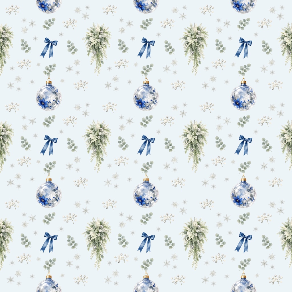 Christmas Ball - B × Digital Paper Pack – 10 sheets (4Pattern)| 水彩画風デジタルペーパー