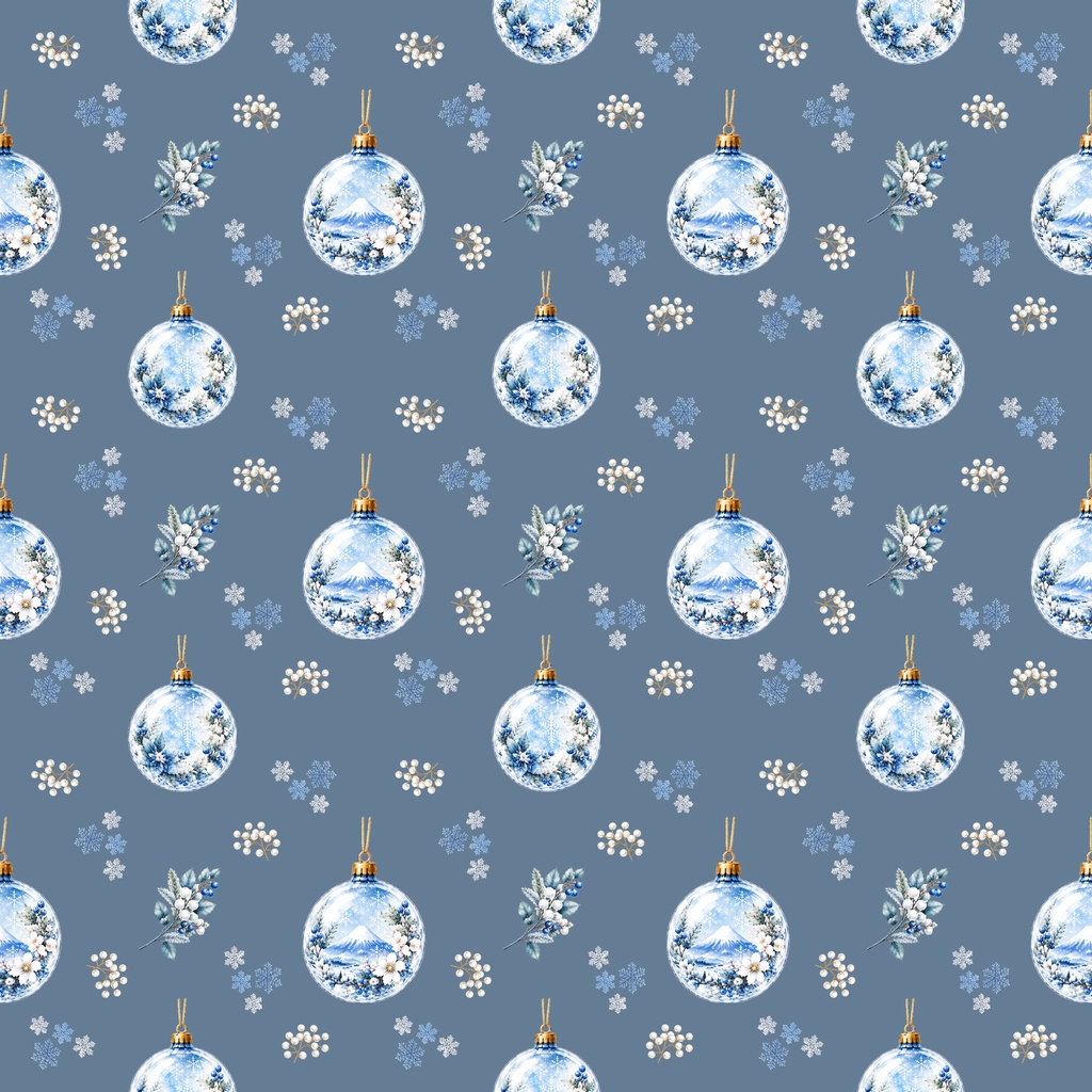 Christmas Ball - B × Digital Paper Pack – 10 sheets (4Pattern)| 水彩画風デジタルペーパー