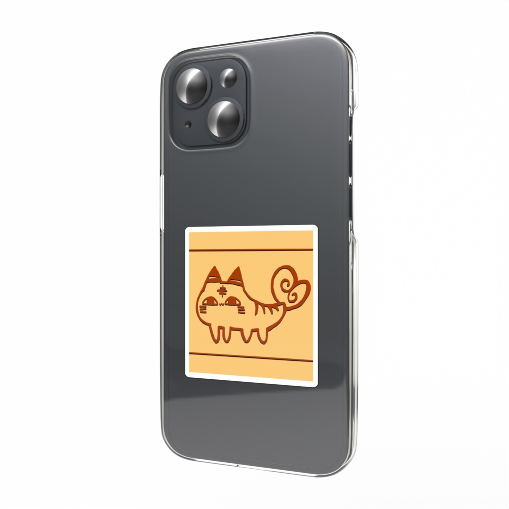 えびにゃん エジプト壁画風イラスト 【スマホステッカー】